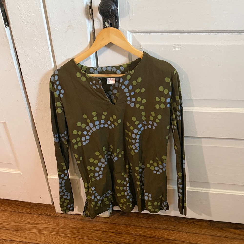Earthy Patterned Women's Blouse